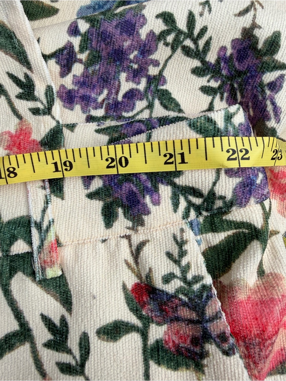 Cider Overalls Wide Leg 3XL Lightweight Corduroy Cream Floral & Bug Print - Picture 6 of 11